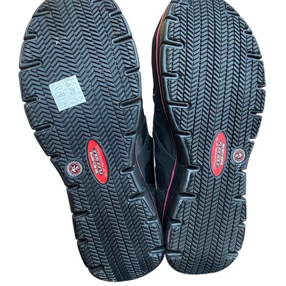 Skechers Women's Work Sneaker 11 Black Pink Alloy Toe Slip Resistant NEW - Picture 8 of 10